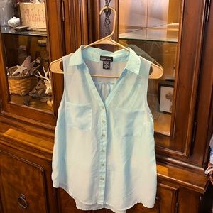 Mint green sheer sleeveless top wet seal